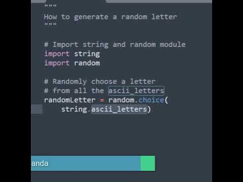 How to generate a random letter in Python #Shorts - YouTube