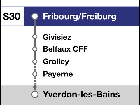 SBB CFF Ansagen/annonces » S30 Fribourg/Freiburg —Payerne— Yverdon-les-Bains | Bahn- und Busansagen