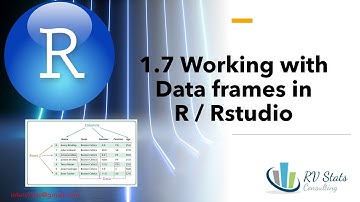1.7 Work with Dataframes in R | Statistical analysis and data science course Rstudio | Tutorial