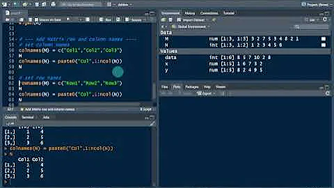 Introduction to R || R Tutorial 1 of 7 (C) || Matrix Row and Column Names in R