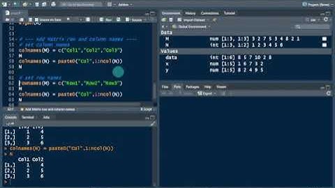 Introduction to R || R Tutorial 1 of 7 (C) || Matrix Row and Column Names in R