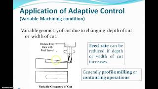 CAD/CAM & CAE : 6 3 Unit 6 CNC   DNC Technology : Adaptive Control