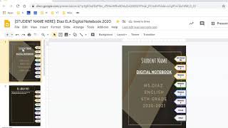 Google Slides: Digital Notebook