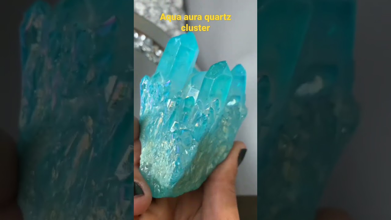 Aqua Aura Quartz Cluster 