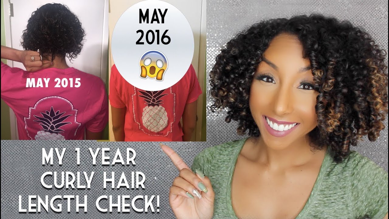 My 1 Year Curly Hair Length Check Natural Hair Growth