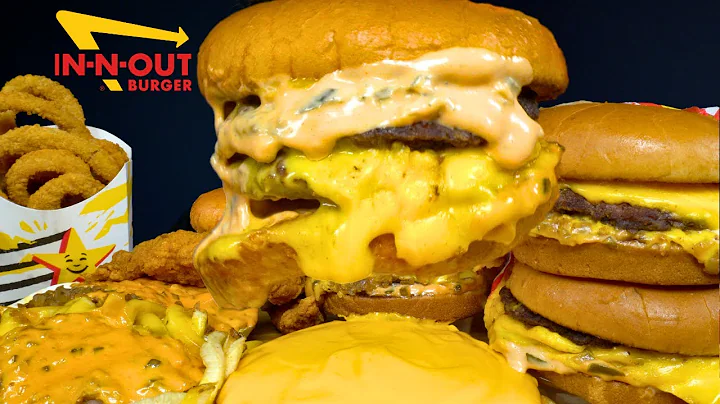 ASMR MUKBANG IN-N-OUT BURGER ANIMAL STYLE FRIES & ONION RINGS | WITH CHEESE