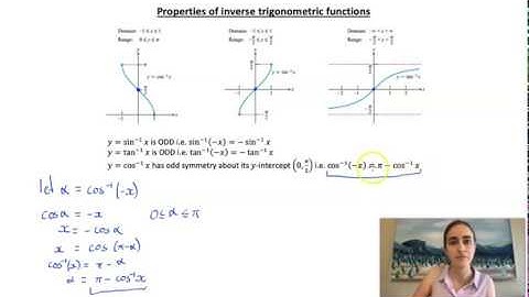 Properties of inverse trigonometric functions