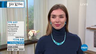 Jay King Sterling Silver Maidenhair Turquoise Necklace