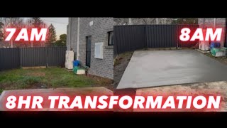 SAME DAY BACKYARD CONCRETE TRANSFORMATION!! 