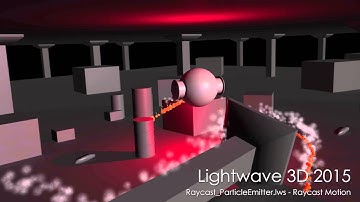 Lightwave 3D: Raycast particle Emitter scene Rendered