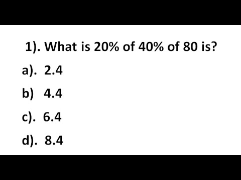 Solve the Percentage Problem | What is the 20% of 40% of 80 | NTS-MCQS ...