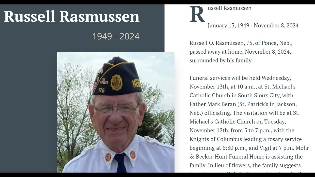 Russell Rasmussen Funeral Service on Nov 13, 2024 - YouTube