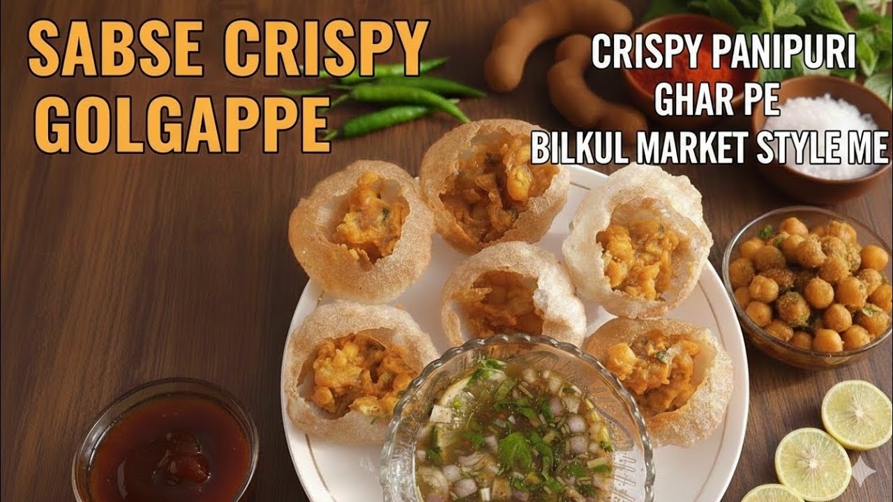 Street Style Pani Puri Recipe 😍 | Ghar Par Kurkuri Pani Puri Kaise Banaye | Golgappa Recipe