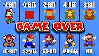 Super Mario Bros. GAME OVER -1-BIT vs 0-BIT vs 2-BIT vs 4-BIT vs 8-BIT vs 16-BIT vs 32-BIT vs 64-BIT