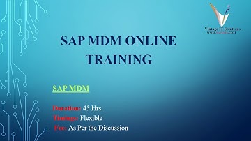 SAP MDM Training Course Content Video