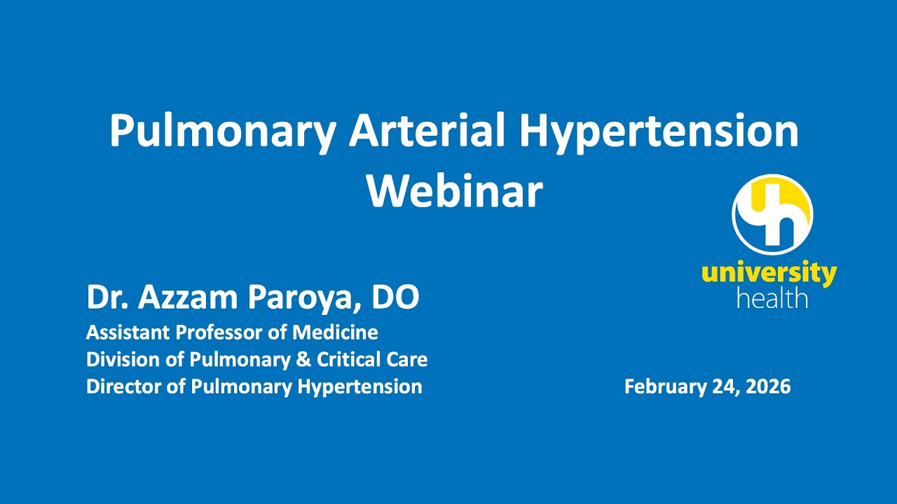 Pulmonary Arterial Hypertension (PAH) Webinar Live YouTube