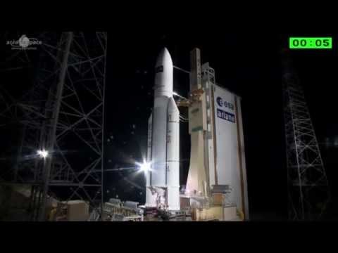 Launch of European ATV 5 ISS Resupply Craft on Ariane 5 Rocket VA 219
