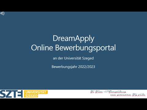 Wie benutze ich DreamApply für die Bewerbung an der Uni Szeged?