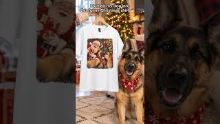 Custom Photo Pet Santa Selfie Christmas Gifts - Personalized Comfort Cotton T-Shirt
