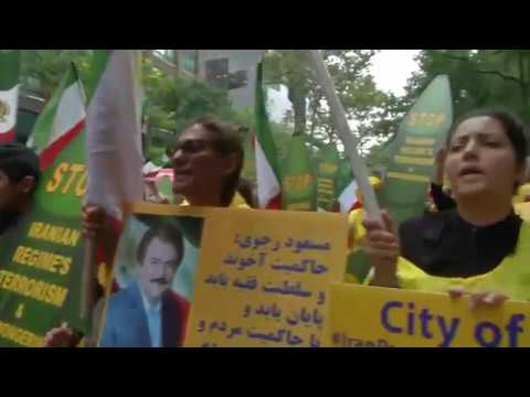 FreeIran Rally: Iranian American community in front of UN,Rouhani is not representing Iranian people