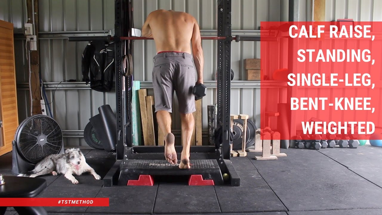 Calf Raise Standing Single Leg Bent Knee Weighted
