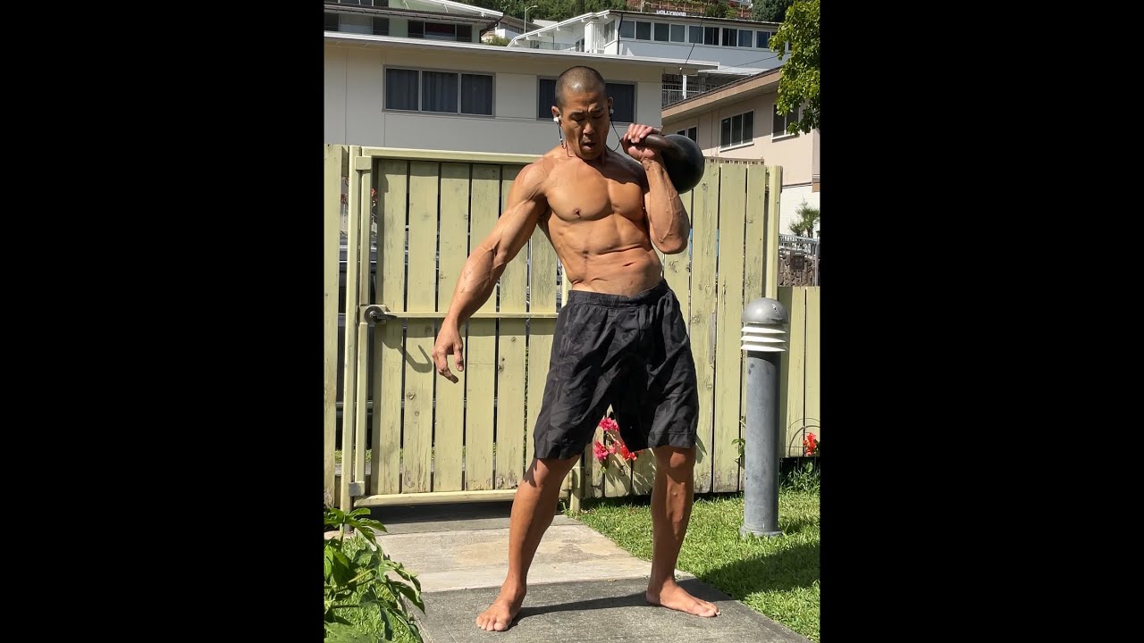 28 kg. Kettlebell Thruster + Snatch - age 52, April 2, 2021, 3:14 pm