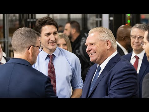 Justin Trudeau, Doug Ford announce first full-scale electric vehicle plant in Canada