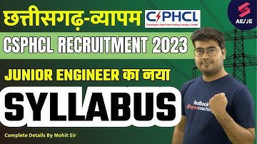 CSPHCL JE 2023 Syllabus & Exam Pattern | CSPHCL JE Electrical Syllabus | CSEB JE Syllabus 2023