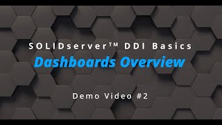 Solidserver Ddi Basics Dashboards Overview