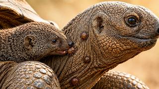Can a Dwarf Mongoose Help This Tick-Covered Sulcata Tortoise? | Wildlife ASMR screenshot 4
