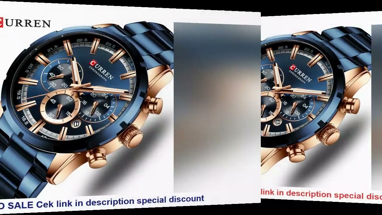CURREN New Fashion Watches with Stainless Steel Top Brand Luxury Sports Chronograph Quartz Watch Men