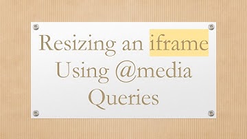 Resizing an iframe Using @ media Queries