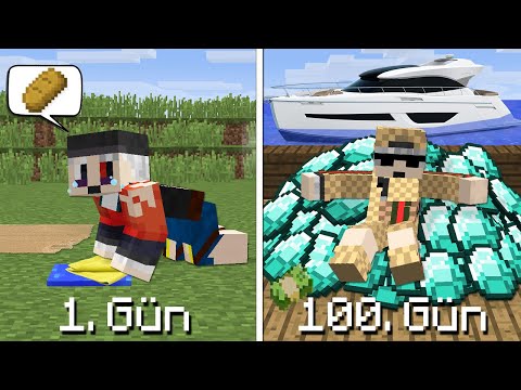 1000$ 100 GÜN MİLYONER - Minecraft