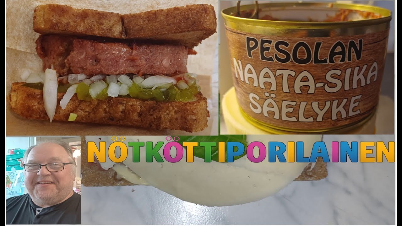 Porilainen säilykelihasta ja katselijan tervehdys