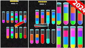 Color Water Sort 3D Gameplay 16 , New Android Games  ios Walkthrough Simulator Think Brain Puzzle