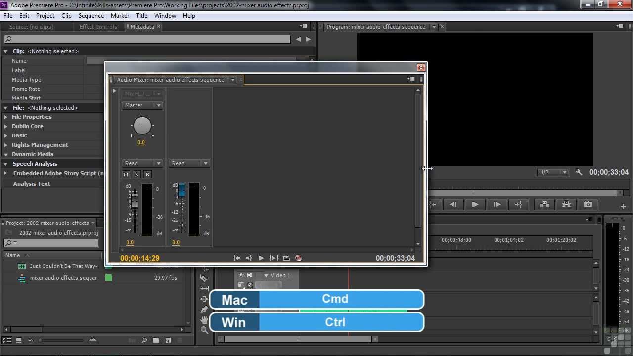 Adobe Premiere Pro CS6 Tutorial | Mixer Audio Effects ...