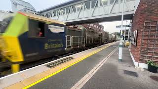 Laser and plasma jets zapping leaves on the line for Autumn train running at Dorking