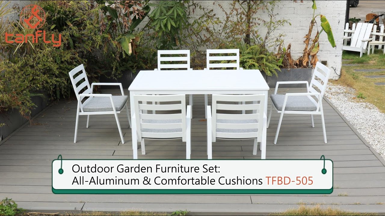 Outdoor Garden Furniture Set:All-Aluminum & Comfortable Cushions TFBD-505
