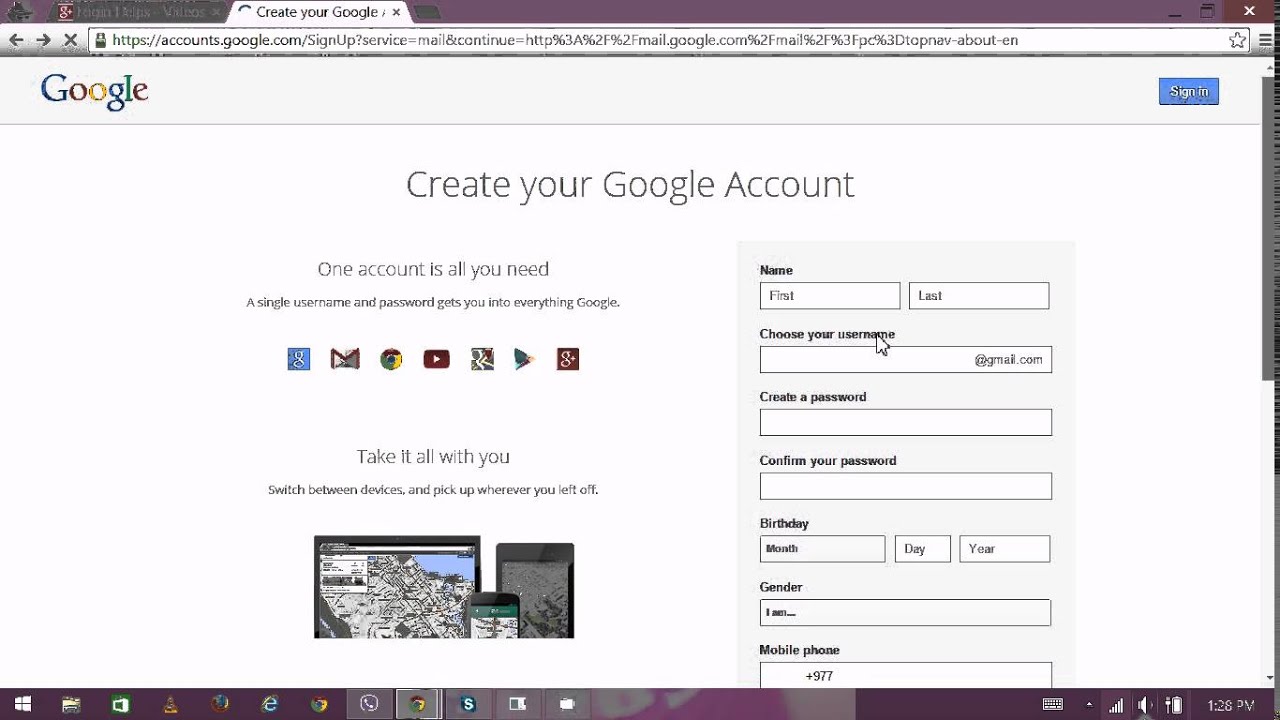 Gmail Login - Gmail Sign up | Gmail Registration - YouTube