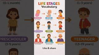 Life Stages Vocabulary: बचपन से बुढ़ापे तक इंग्लिश शब्द!👶➡️👴 | English Speaking Practice | #shorts