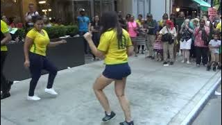 BRAZILIAN GIRL DANCES A BRAZILIAN SAMBA STREET DANCE AT BRAZILIAN CARNIVAL CULTURE PARTY NEW YORK