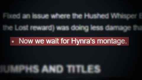 This montage is for the dev that wrote this in the patch note.