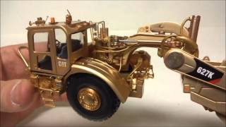 1:50 Tonkin Cat 627k Scraper GOLD 1/50 Diecast Cat 627 Push Pull