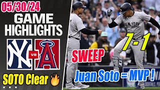 New York Yankees vs Los Angeles Angels Game Highlights May 30, 2024 | SOTO Driver ! 5 Runs in 7th !