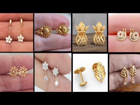 Gold Ear Tops And Studs Earring's Collection - YouTube