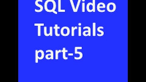 The Create Table Command in SQL Tutorial part-5