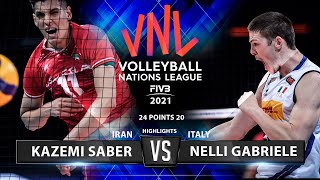 Kazemi Saber (IRI) vs. Nelli Gabriele (ITA) | VNL 2021 | Highlights