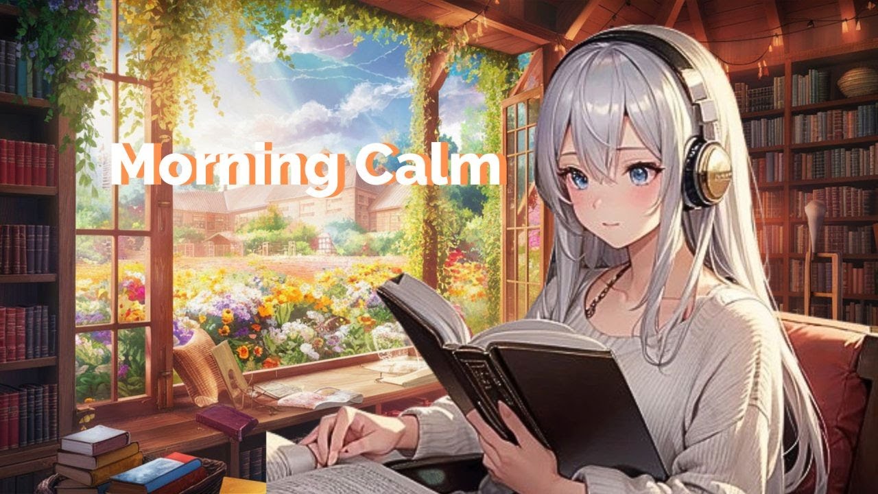 Serene Study Room in a Flower Garden | Relaxing Piano Lofi Music | 1 Hour for Focus and Calm