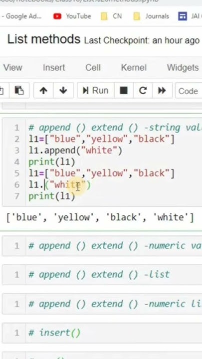 Append () Extend () add string value | Python #gurukula #python # ...