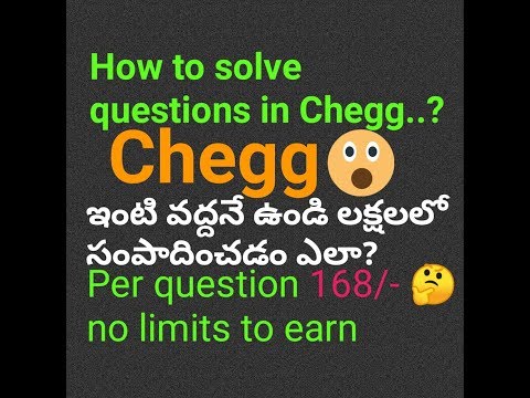 Chegg ll how to write answer to question in Chegg ll Part-time work ll Work from Home/Online Work